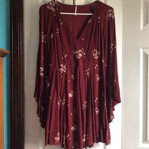 Free People mini dress with bell sleeves